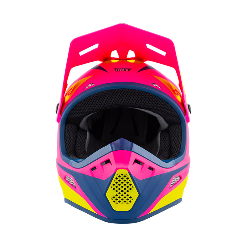 Answer 26 AR1 Mototown Helmet Matte Pink/Hyper Acid/Dark Blue - Large Helmets and Accessories Answer