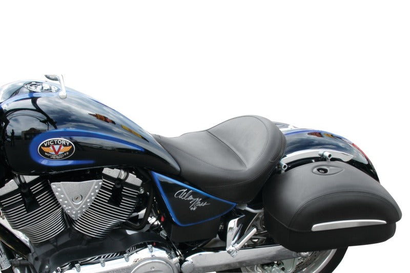 Mustang 03-17 Victory Vegas, Kingpin, 05-07 8-Ball Standard Touring Solo Seat - Black Two-Piece Motorcycle Seats Mustang Motorcycle
