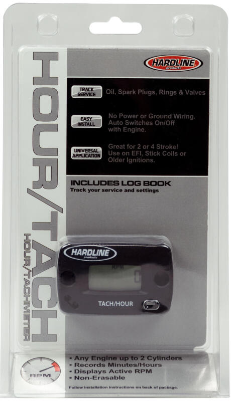Hardline Hour Tachometer Meter Up To 2 Cylinders - 2/4 Stroke Hour Meters Hardline