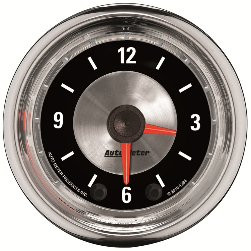 Autometer American Muscle 52mm Full Sweep Electric 12hr Analog Clock Gauge Gauges AutoMeter