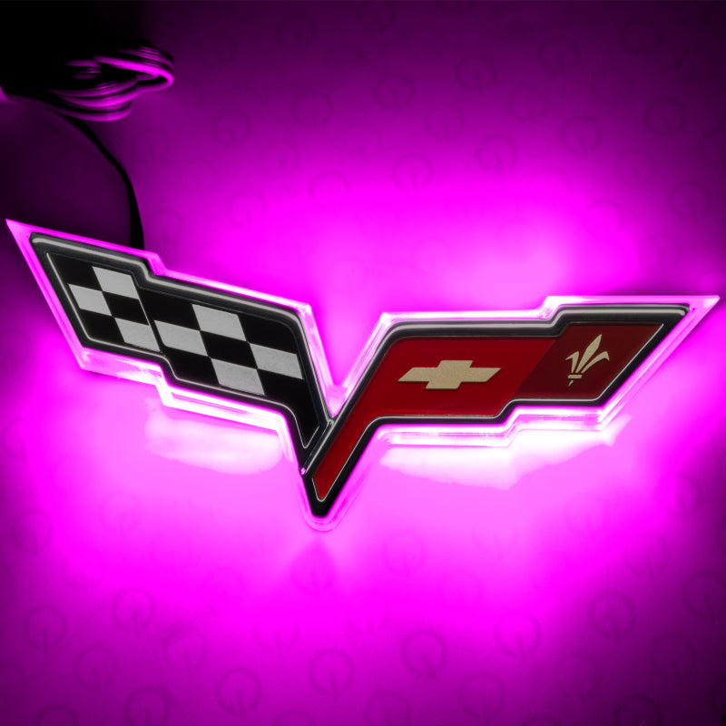 Oracle Chevrolet Corvette C6 Illuminated Emblem - Pink Light Accessories and Wiring ORACLE Lighting