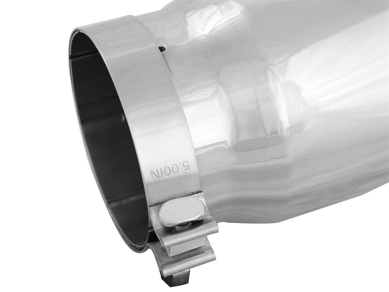 aFe Universal Bolt On Exhaust Tip Polished 5in Inlet x 6in Outlet x 12in Long Catback aFe