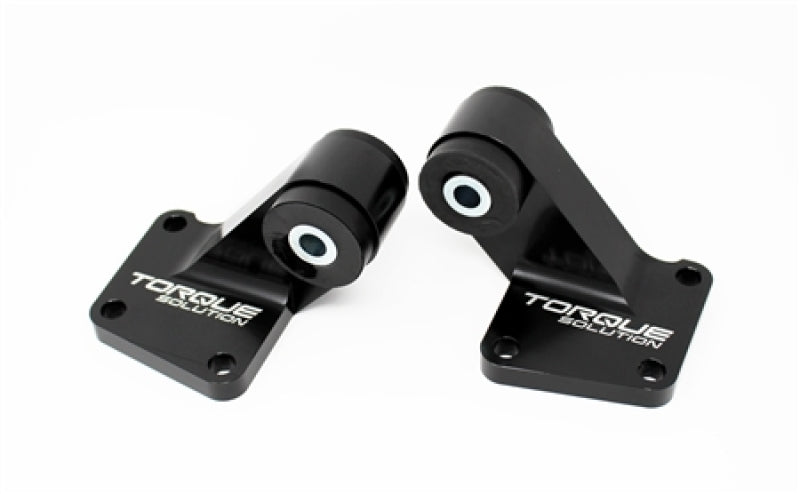 Torque Solution 03-06 Mitsubishi EVO VII-IX Billet Rear Differential Mounts - Black Differential Mounts Torque Solution