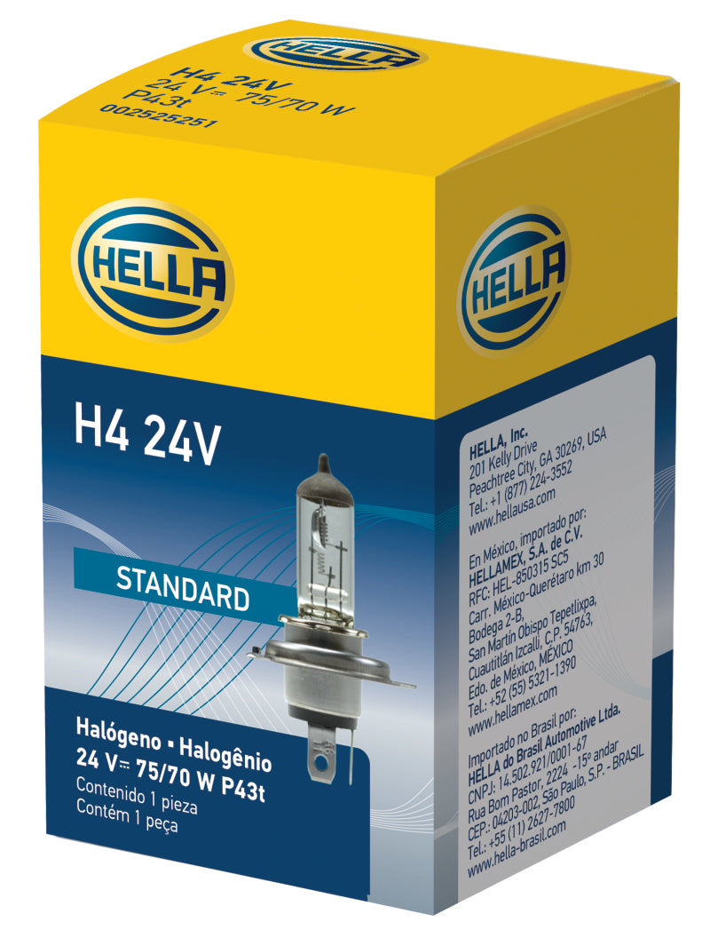 Hella H4 24V 75/70W P43t T4.625 Halogen Bulb Bulbs Hella