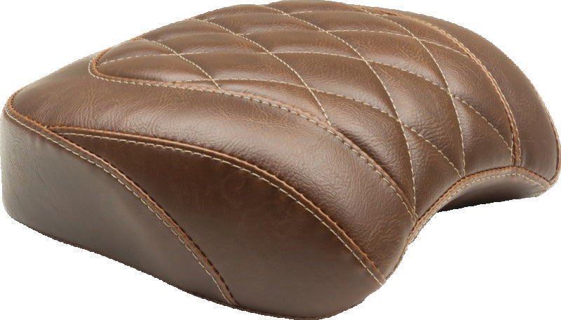 Mustang 18-21 Harley Fat Bob Wide Tripper Passenger Seat - Brown Passenger Motorcycle Seats Mustang Motorcycle