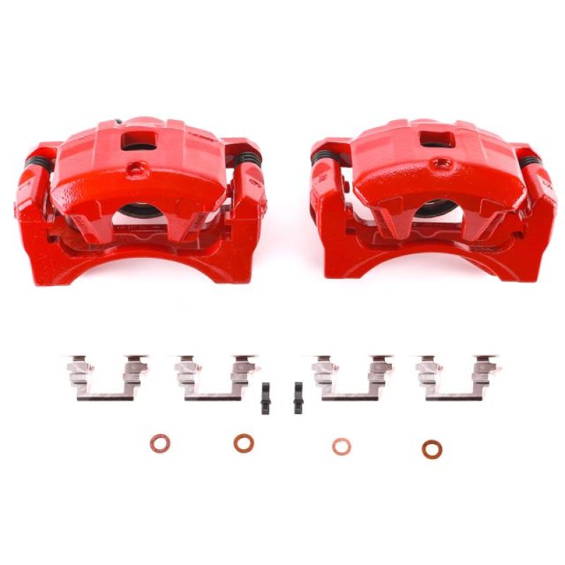 Power Stop 08-16 Mitsubishi Lancer Front Red Calipers w/Brackets - Pair Brake Calipers - Perf PowerStop