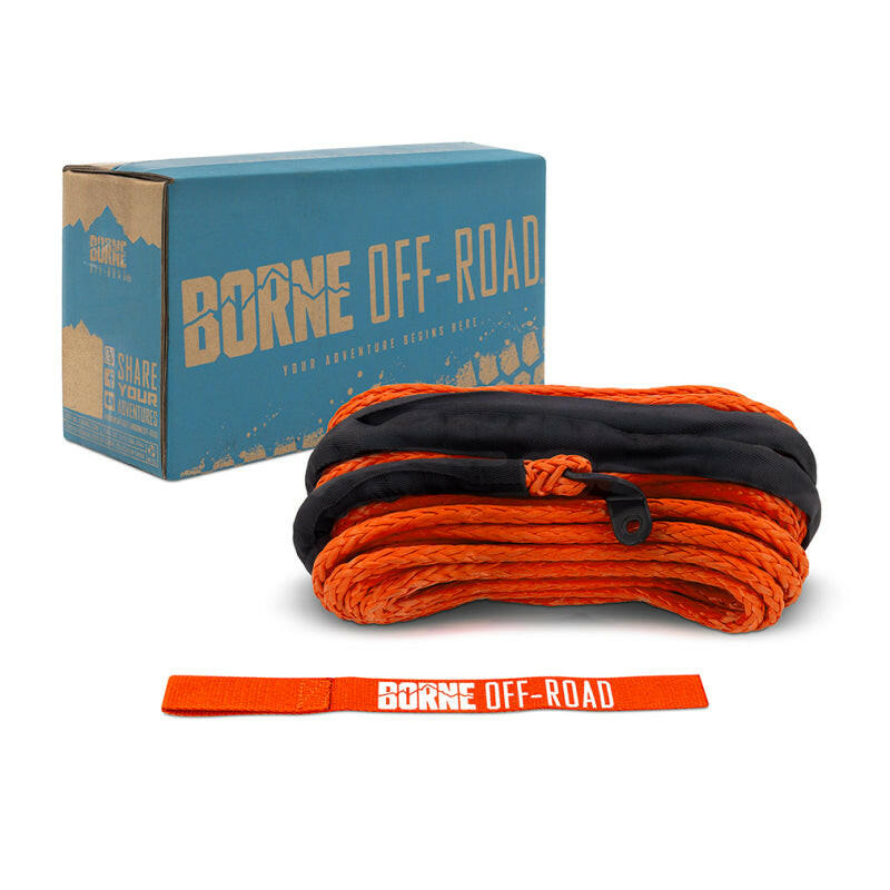 Borne Off-Road Synthetic Rope - 3/8in x 85ft - Orange Winch Accessories Borne Off-Road