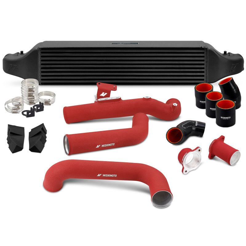 Mishimoto 2022+ Honda Civic 1.5T Intercooler Kit - Black Intercooler - Red Pipes Intercooler Kits Mishimoto