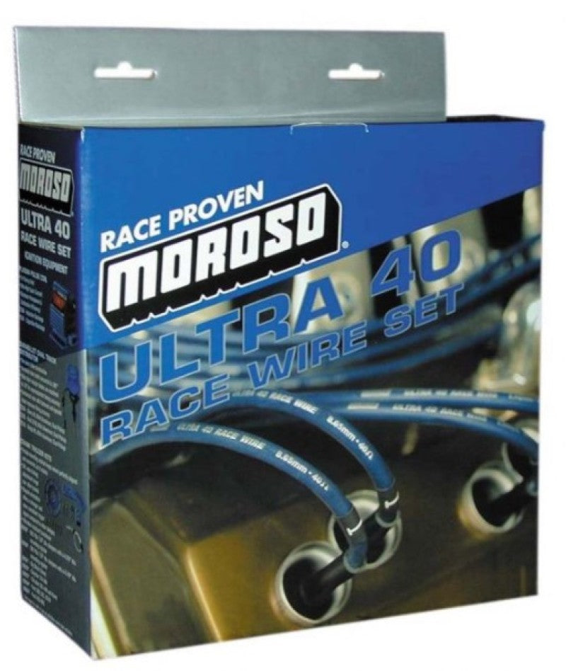 Moroso Chevrolet Small Block (Raised Cam) Ignition Wire Set - Ultra 40 - Unsleeved - Black Spark Plug Wire Sets Moroso