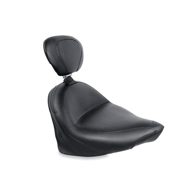 Mustang 03-17 Victory Vegas/ Kingpin, 05-07 8-Ball Touring Solo Seat w/Driver Backrest - Black Solo Motorcycle Seats Mustang Motorcycle