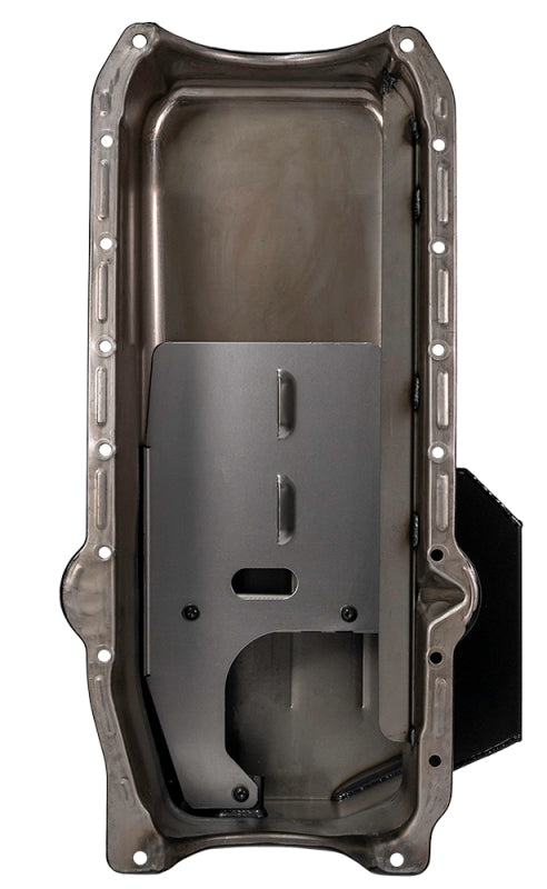 Moroso 86-Up Chevrolet Small Block (w/1 Pc Rear Main Seal) Wet Sump 7qt 7.5in Steel Oil Pan - Black Oil Pans Moroso