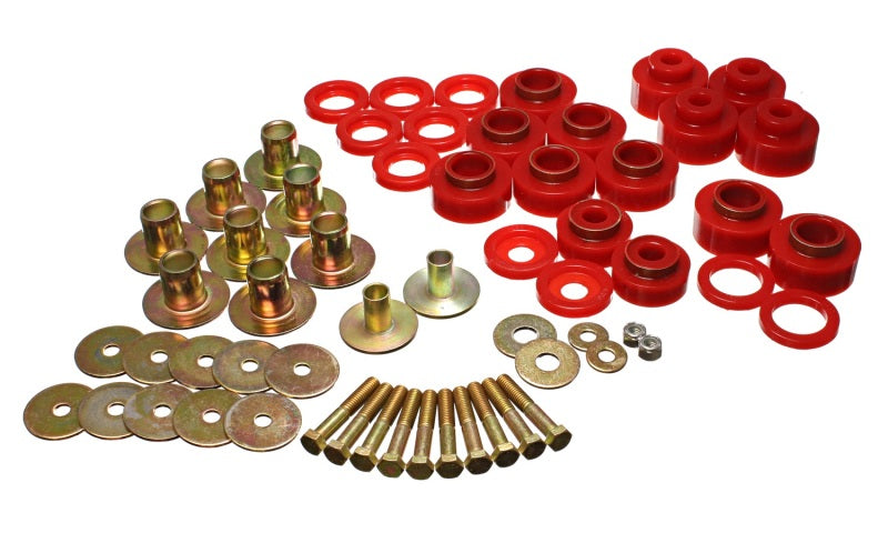 Energy Suspension 68-72 Chevy Chevelle/Monte Carlo/Malibu/El Camino Red Body Mount Set Bushing Kits Energy Suspension