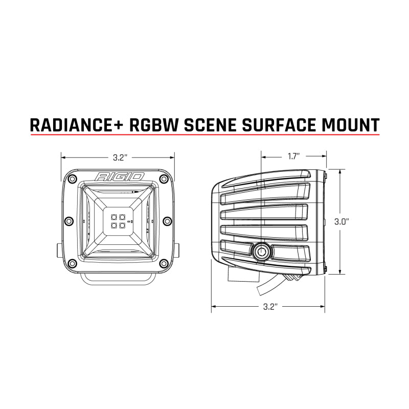 Rigid Industries Radiance+ Scene RGBW Surface Mount - Pair Light Bars & Cubes Rigid Industries