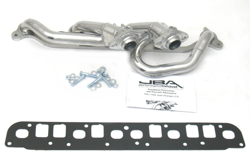JBA 00-06 Jeep 4.0L 1-1/2in Primary Silver Ctd Cat4Ward Header Headers & Manifolds JBA