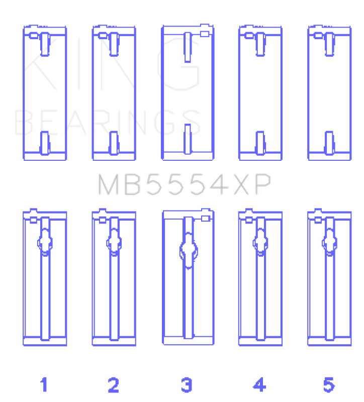 King Engine Bearings Toyota 3SGTE (Size 0.025mm) Performance Main Bearing Set Bearings King Engine Bearings