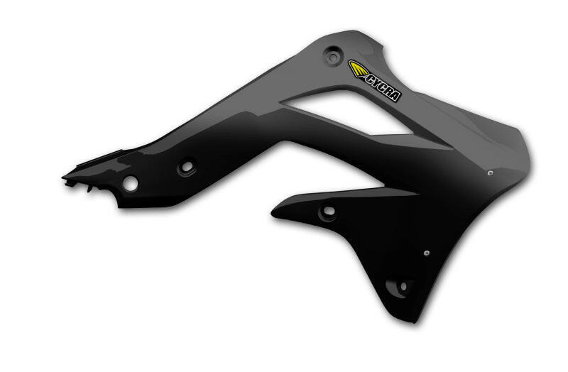 Cycra 13-15 Kawasaki KX450F Powerflow Radiator Shrouds - Black Plastics Cycra