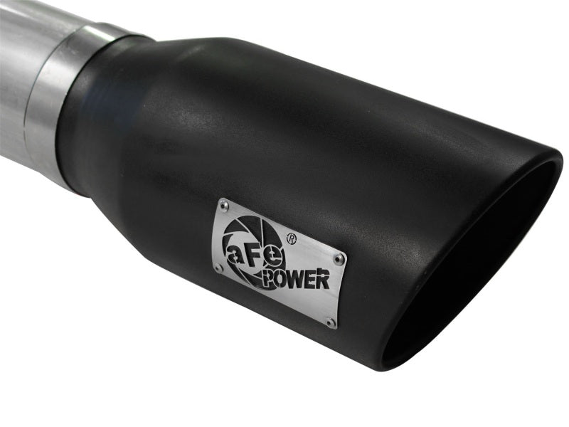 aFe Atlas 5in DPF-Back Aluminized Steel Exh Sys, Ford Diesel Trucks 08-10 V8-6.4L (td) Black tip DPF Back aFe