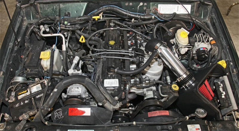 Spectre 91-01 Jeep Cherokee L6-4.0L F/I Air Intake Kit - Polished w/Red Filter Cold Air Intakes Spectre