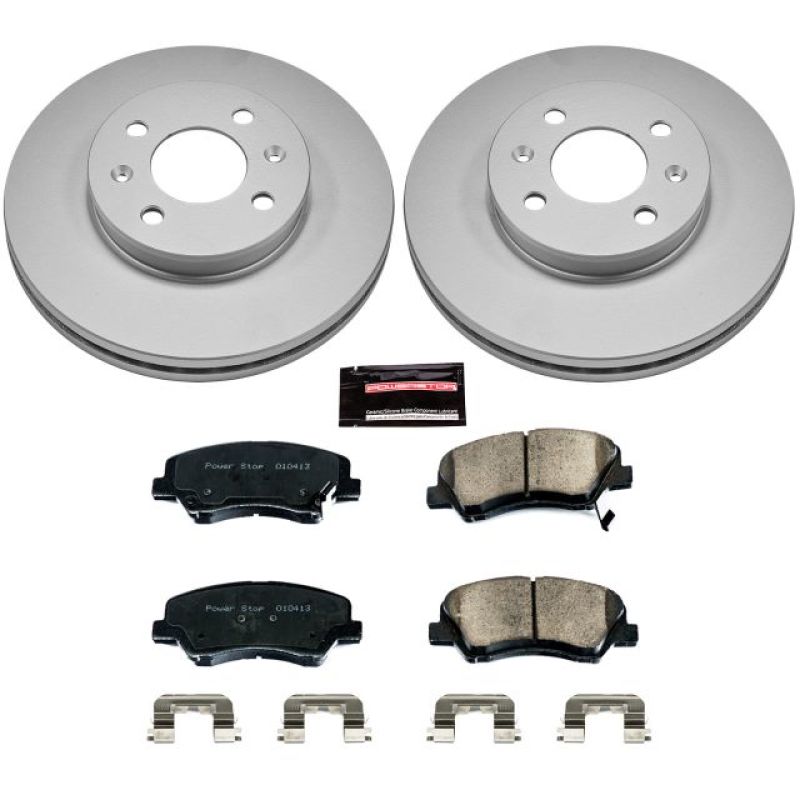 Power Stop 12-18 Hyundai Accent Front Z17 Evolution Geomet Coated Brake Kit Brake Kits - Performance Blank PowerStop