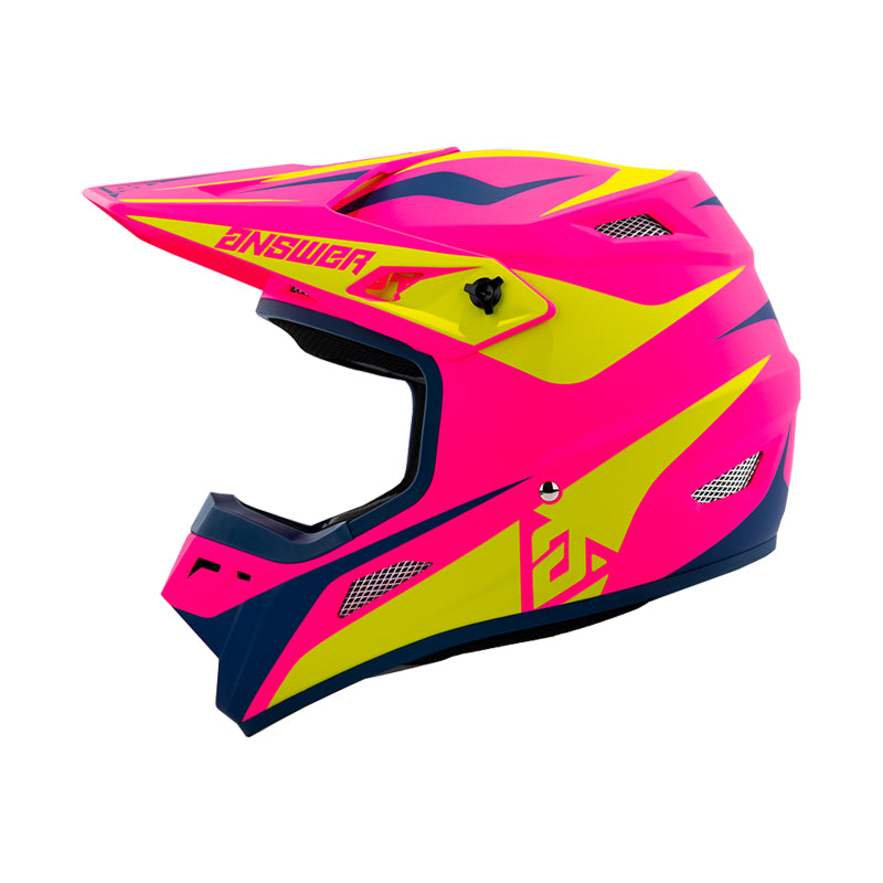 Answer 26 AR1 Mototown Helmet Matte Pink/Hyper Acid/Dark Blue - Small Helmets and Accessories Answer