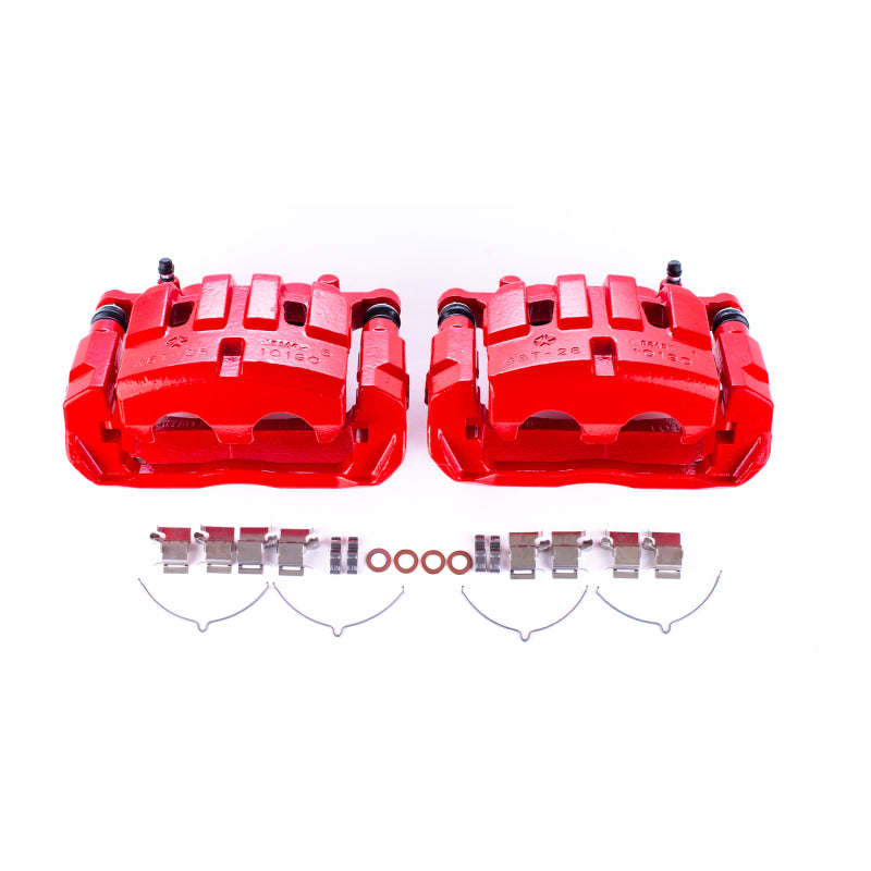 Power Stop 14-18 Jeep Cherokee Front Red Calipers w/Brackets - Pair Brake Calipers - Perf PowerStop