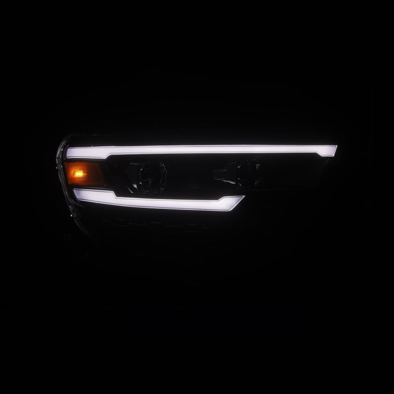 AlphaRex 25-26 Dodge Ram 1500 Luxx LED Proj Headlights -Black w/Activ Lit/ Seq Signal/Switchbk DRL Headlights AlphaRex