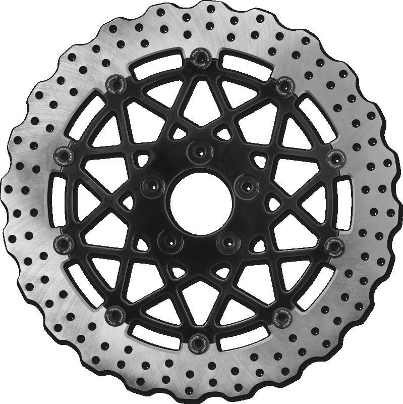 Performance Machine 13 X .20 Speedstar Ff Rcelne - Black Ano Brake Rotors - Drilled Performance Machine