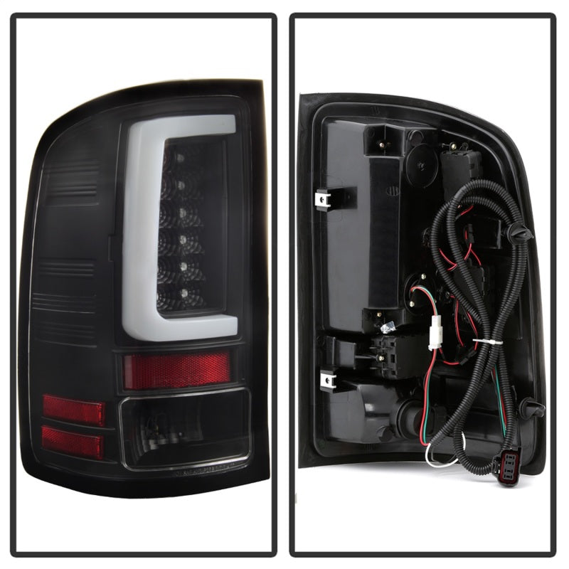 Spyder 07-13 GMC Sierra 1500 V2 Light Bar LED Tail Lights - Black (ALT-YD-GS07V2-LBLED-BK) Tail Lights SPYDER