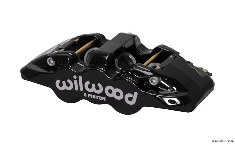 Wilwood Caliper-Aero6-L/H - Black 1.62/1.12/1.12in Pistons 1.25in Disc Brake Calipers - Perf Wilwood