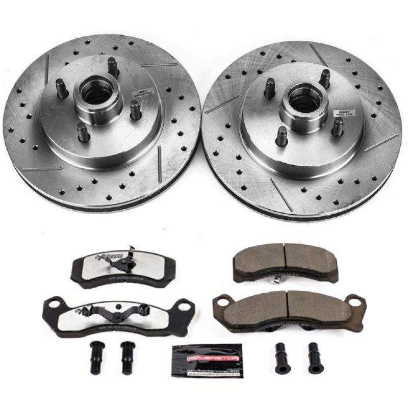 Power Stop 87-93 Ford Mustang Front Z26 Street Warrior Brake Kit Brake Kits - Performance D&S PowerStop