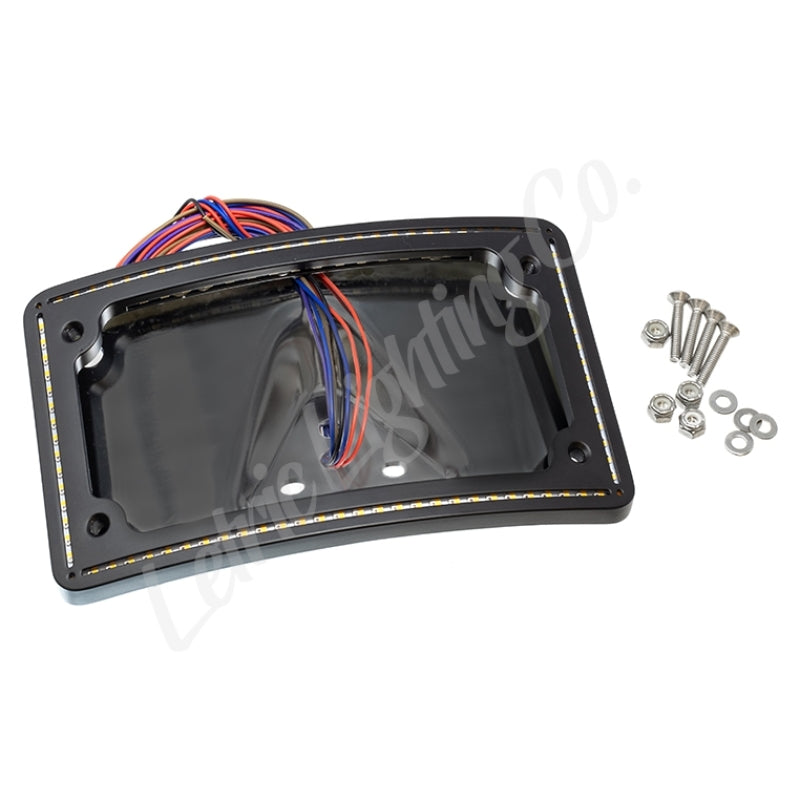 Letric Lighting 2014+ Sportster Perfect Plate Light Black Curved License Plate Frame License Frame Letric Lighting