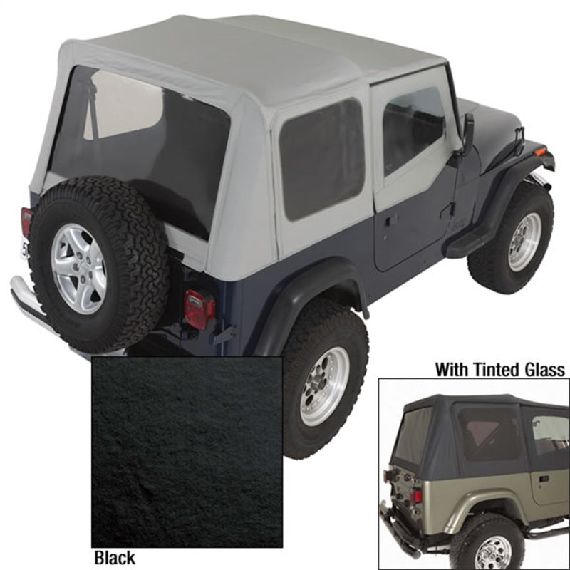 Rugged Ridge S-Top Door Skins Black Tinted Windows 88-95 Jeep Wrangler YJ Soft Tops Rugged Ridge