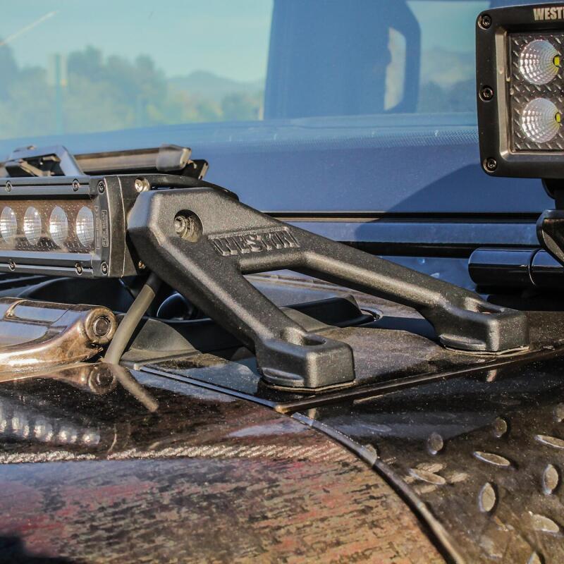 Westin 18-20 Jeep Wrangler / 2020 Gladiator LED Cowl Mount - Textured Black Light Mounts Westin