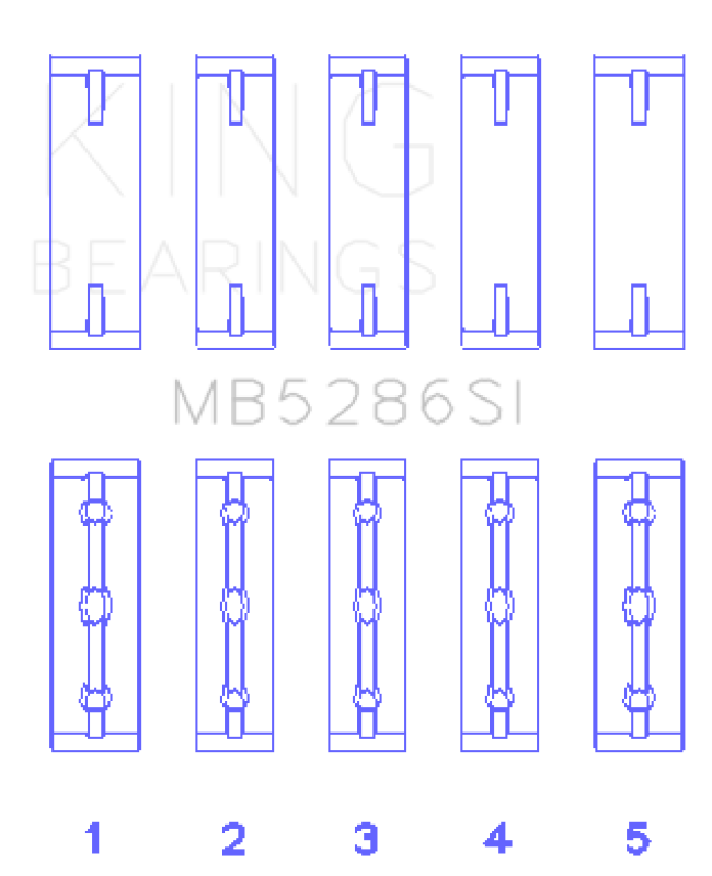 King Engine Bearings Toyota 1Uz-Fe/2Uz-Fe/3Uz-Fe (Size +0.50mm) Main Bearing Set Bearings King Engine Bearings
