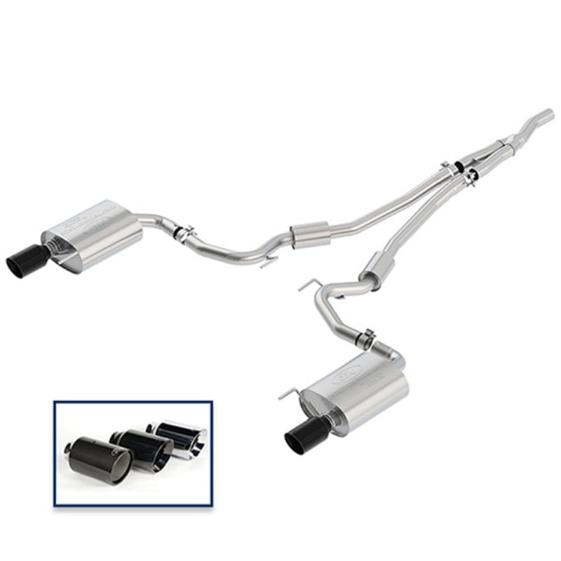 Ford Racing 2018 Mustang 2.3L Ecoboost Cat-Back Sport Exhaust System w/Black Chrome Tips Catback Ford Racing