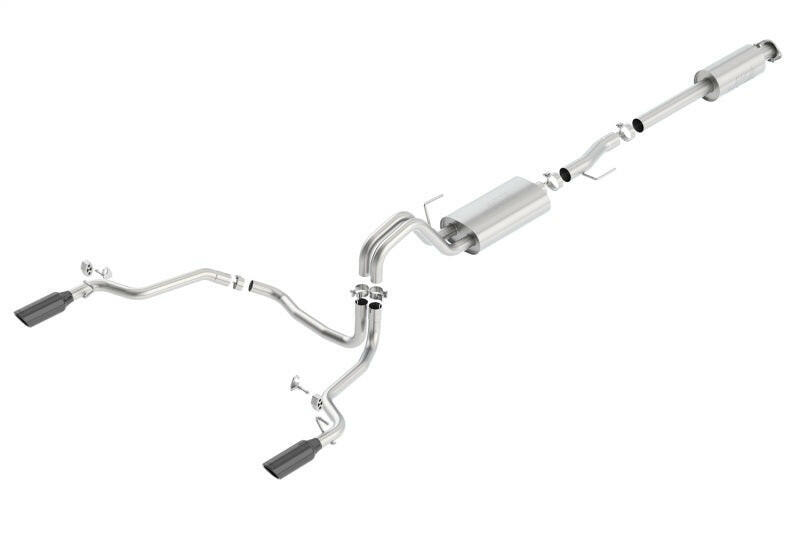 Borla 15-17 Ford F-150 2.7L/ 3.5L EcoBoost/ 5.0L V8 Rear Exit S-Type Catback Exhaust Black Chrome Catback Borla