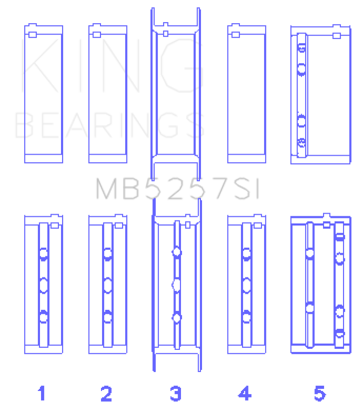 King Engine Bearings General Motors 379/V8 Ohv (Size +0.50mm) Main Bearing Set Bearings King Engine Bearings