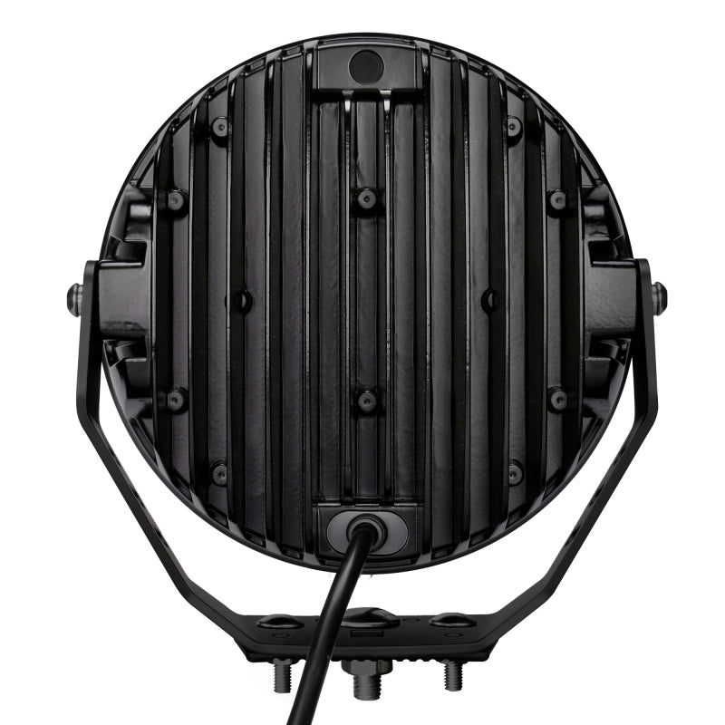 Go Rhino Xplor Blackout Series Round LED Sgl Driving Kit w/DRL (Surface/Thread Stud Mnt) 9in. - Blk Light Bars & Cubes Go Rhino