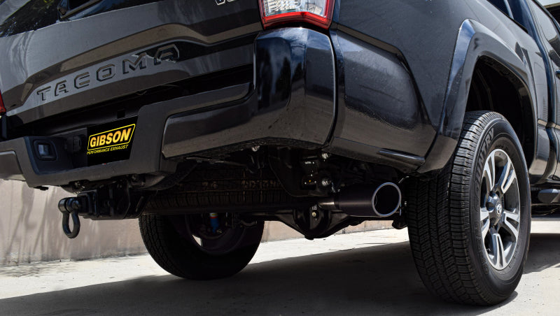 Gibson 16-22 Toyota Tacoma TRD Sport 3.5L 2.5in Cat-Back Single Exhaust - Black Elite Catback Gibson