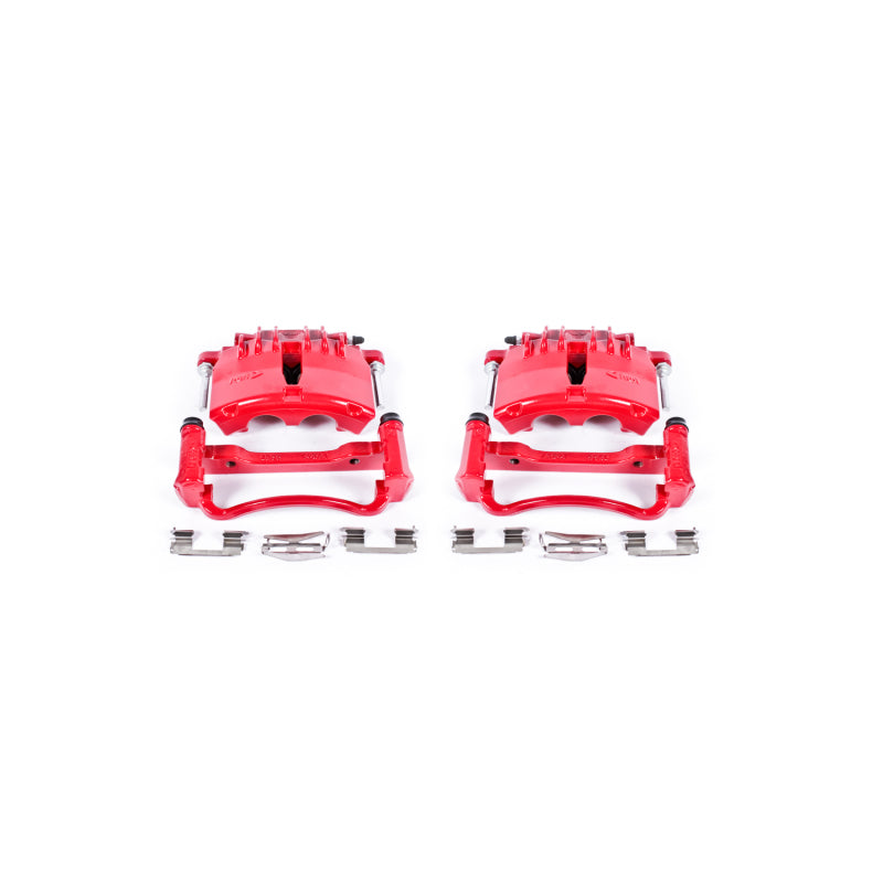 Power Stop 99-02 Ford Mustang Front Red Calipers w/Brackets - Pair Brake Calipers - Perf PowerStop