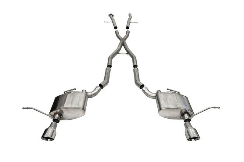 Corsa 2011-21 Jeep Grand Cherokee Xtreme 2.5in Cat-Back Dual Rear Exit w/ Single 4.5in Polished Tips Catback CORSA Performance