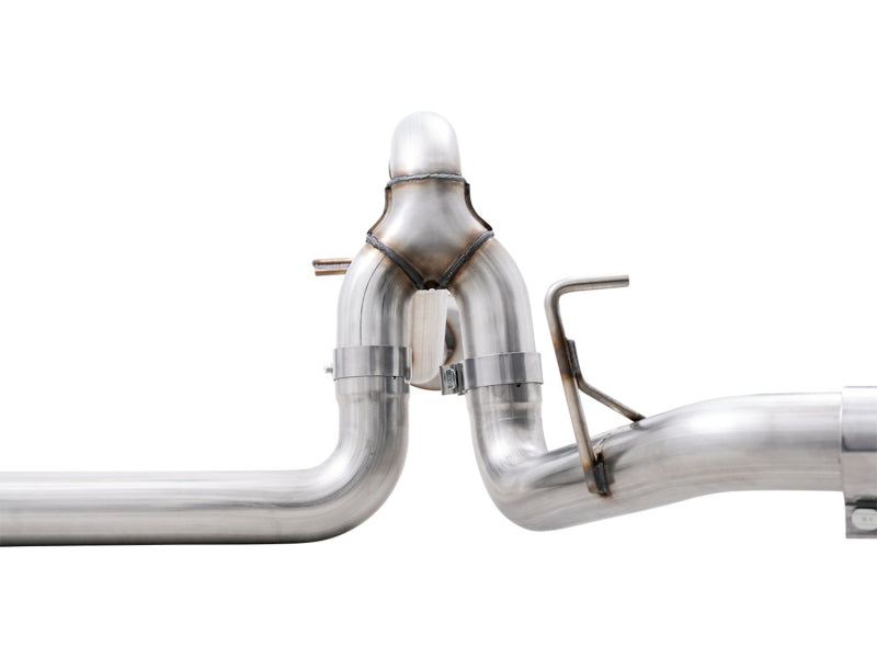 AWE 0FG 21+ Ford F150 Dual Split Rear Cat-Back Exhaust- 5in Diamond Black Tips Catback AWE Tuning
