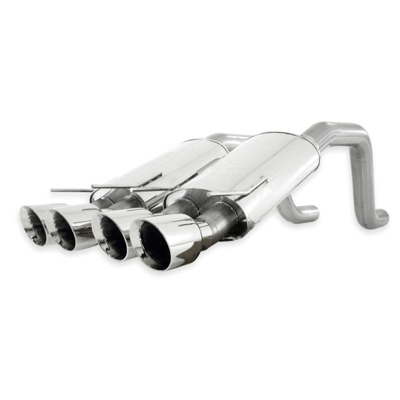 Stainless Works 2006-13 Corvette C6ZO6/ZR1 3in Axleback Chambered Mufflers Quad 4in Rolled Edge Tips Catback Stainless Works