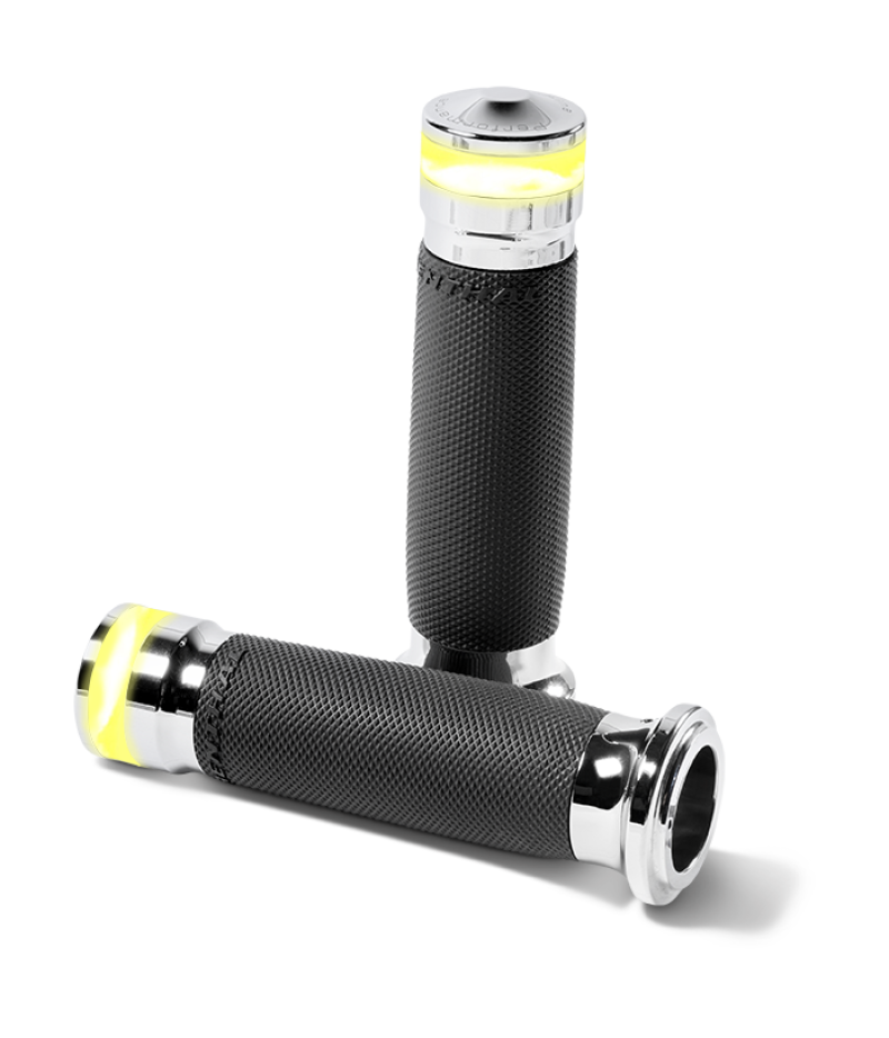 Performance Machine Contour Led Handle Grip Set - Chrome Grips Performance Machine