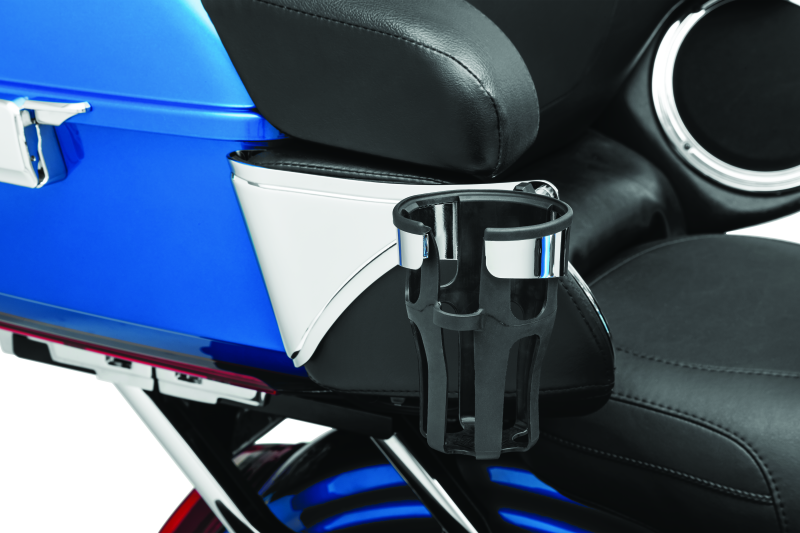 Kuryakyn Reflex Drink Holder Right Side HD Touring Passenger Mount 14 and Up Chrome Cup Holders Kuryakyn