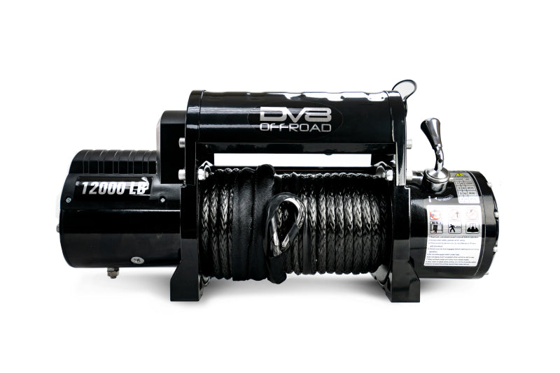 DV8 Offroad 12000 LB Winch w/ Synthetic Line & Wireless Remote - Black Winch Kit DV8 Offroad
