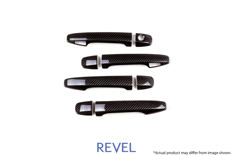 Revel GT Dry Carbon Door Handle Covers (FL/FR/RL/RR) 15-18 Subaru WRX/STI - 8 Pieces Carbon Accessories Revel
