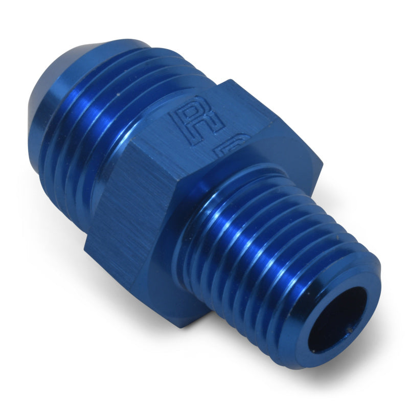 Russell Performance -4 AN to 1/4in NPT Straight Flare to Pipe (Blue) Fittings Russell
