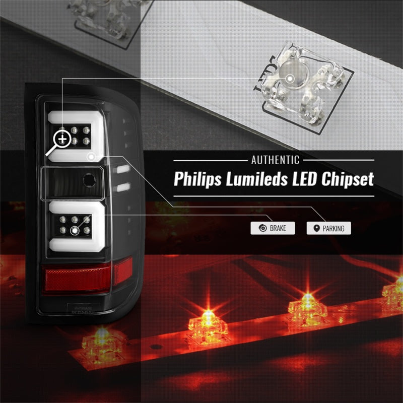 Spyder Chevy 1500 14-16 Light Bar LED Tail Lights All Blk ALT-YD-CS14-LBLED-BKV2 Tail Lights SPYDER