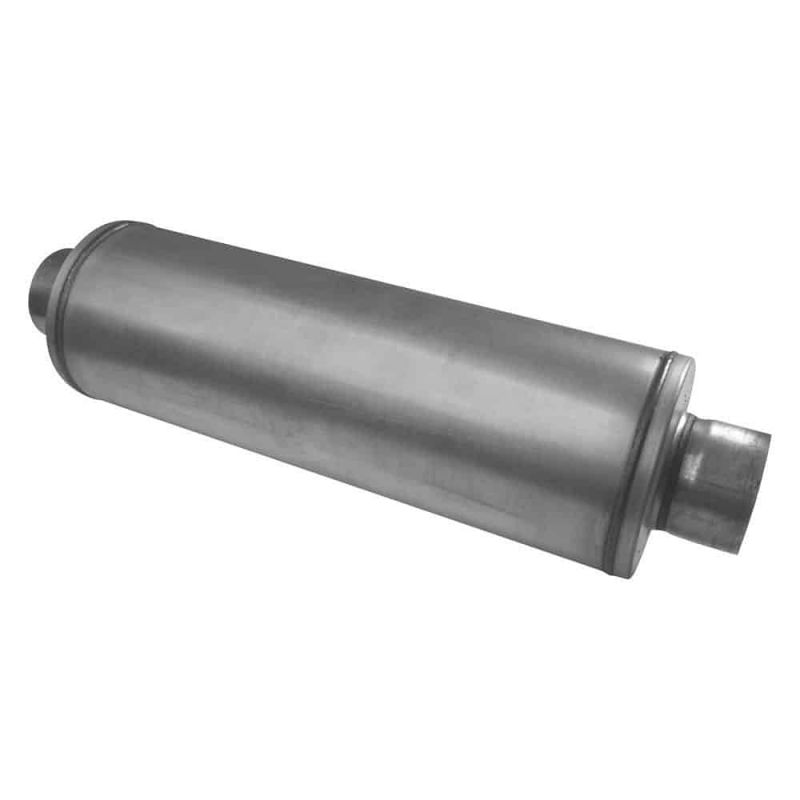 Diamond Eye Muffler 4in SGL IN/4in DUAL OUT Y 31in OVERALL LENGTH LOUVERED AL Muffler Diamond Eye Performance